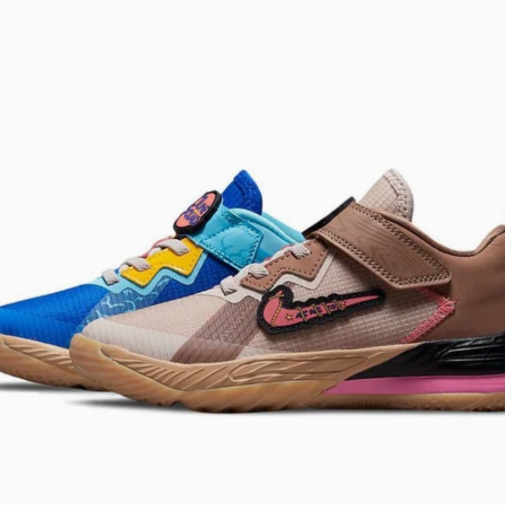 Kids Nike Lebron 18 Wiley & Coyote Space Jam Sneakers 6.5Y